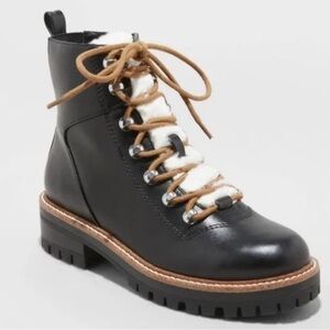 a new day Black Boots with Brown Laces